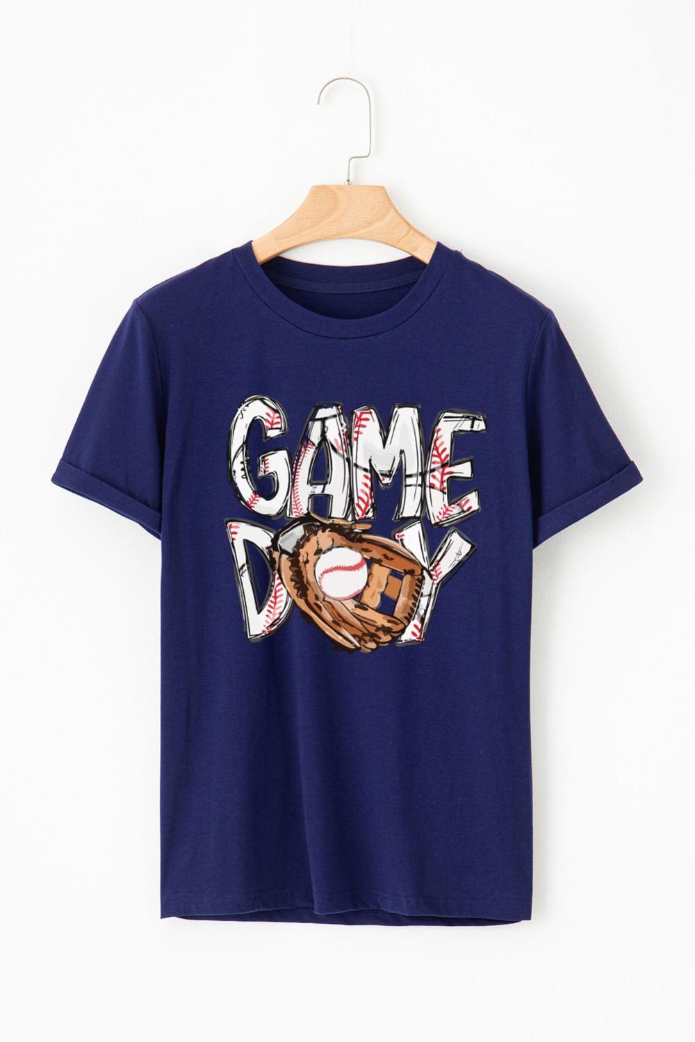 Women Blue Gamy Day Baseball Crewneck T Shirt | Tees & Tanks