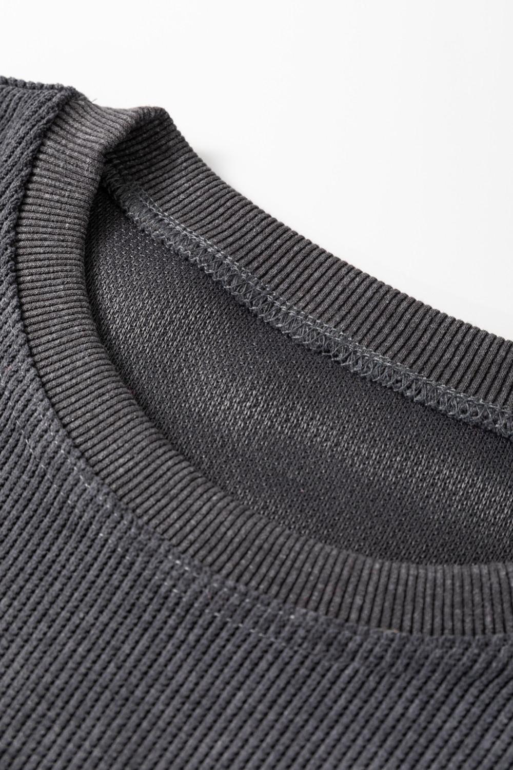 Women Gray Checkerboard Teach Graphic Corded Crew Neck Sweatshirt | Sweatshirts