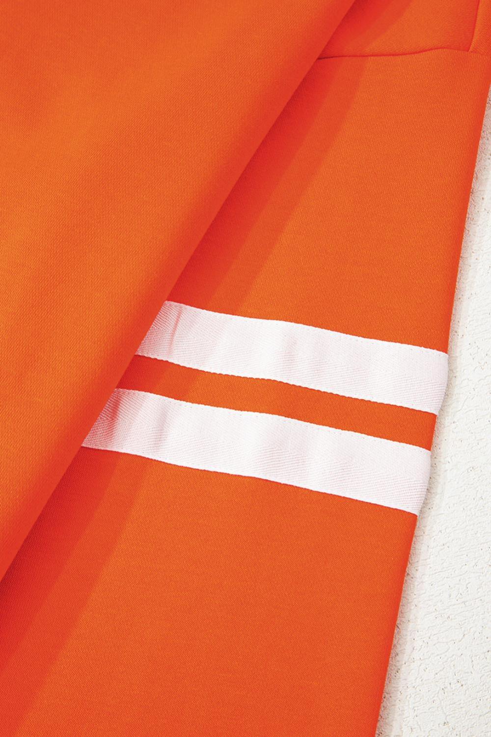 Women Orange Pumpkin Spice Graphic Varsity Casual Sweatshirt | Sweatshirts