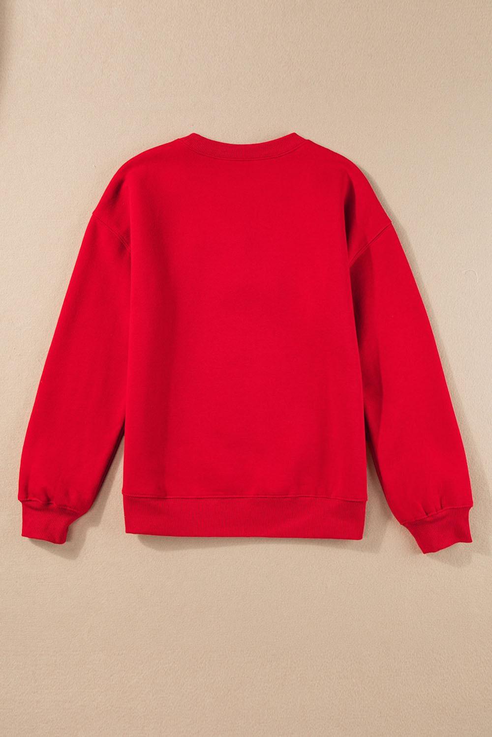 Women Red Xoxo Heart Print Valentine Graphic Sweatshirt | Sweatshirts